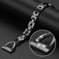 thumbnail image 2 of Bracelet Bling Compatible avec Fitbit Versa/Versa 2 Bracelets pour Femmes Bracelets en Acier Inoxydable de Remplacement pour Versa Lite Edition/Versa SE Accessoires Élégant Bracelet en Métal Argent+or Rose, 2 of 9