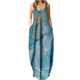 thumbnail image 1 of Lenago Robes de Mariée Grande Taille pour Femme Été Imprimé Sans Manches Col Rond Aguichant Robe d'Été Décontractée Fluide Robe de Plage en Liquidation, 1 of 5