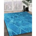 thumbnail image 3 of Ahgly Company Tapis d'Intérieur Ronds Transitionnels Bleus Lavables à la Machine, 7 Pieds Rond, 3 of 7