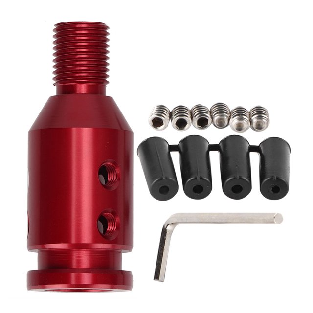 Shifter Knob, Car Knob Adapter Knob 12x1.25 With Screw Wrench Rubber Accessory For Vehical