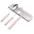thumbnail image 1 of MVRLSH Clearance Dinnerware 3-in-1 Stainless Steel Fork Spoon Chopsticks Set Travel Set With Plastic Case, 1 of 4