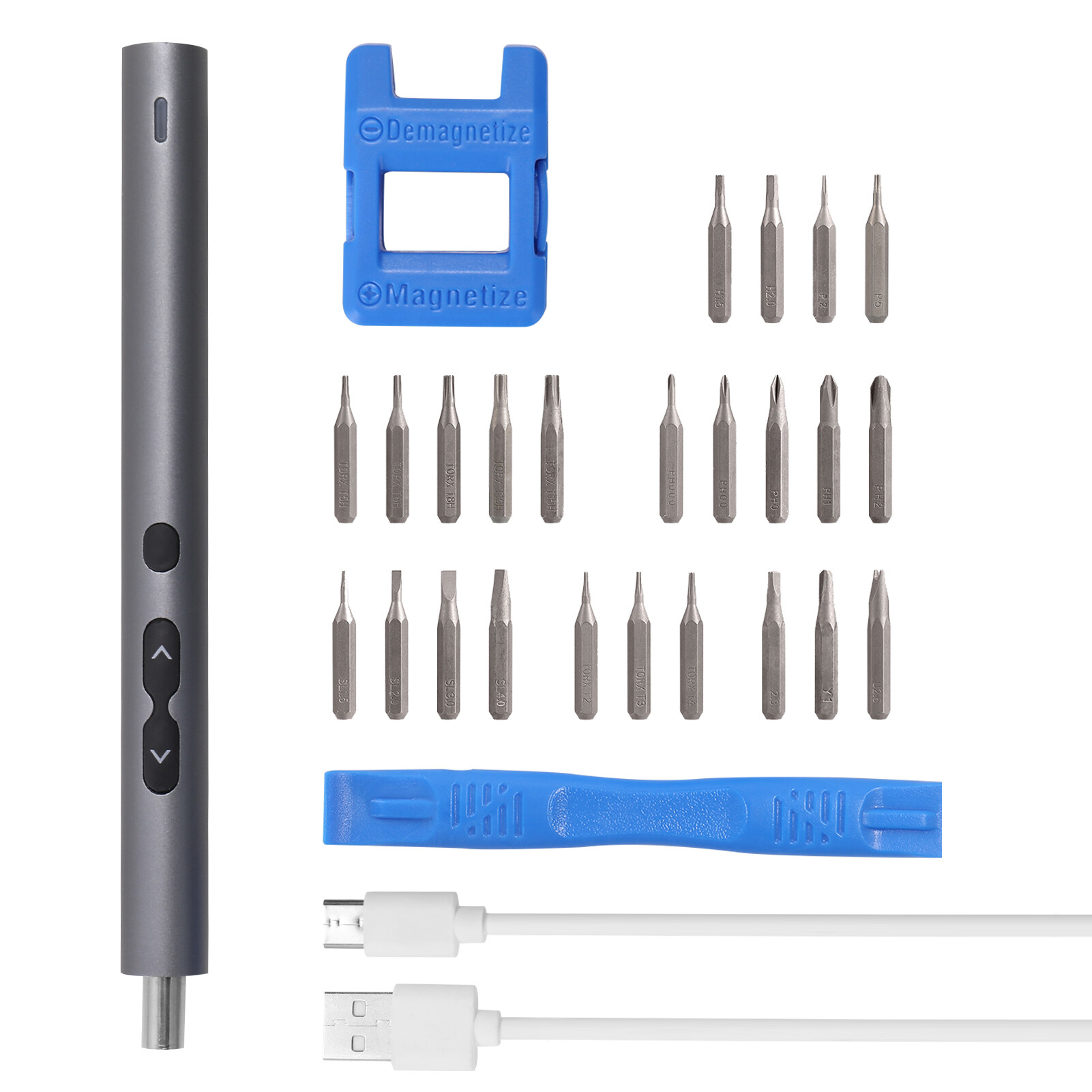 Labymos 28in1 200r/min 0.35N.m Torque Cordless Type-C Rechargeable Multi-use Electric Screwdriver Screw Drill Bit Set