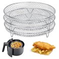 thumbnail image 2 of Visland Air Fryer Dehydration Rack Stackable Stainless Steel Multi-Layer Dehydrator for Chips Po Pcsorn Fruits Beef Jerky, 2 of 8