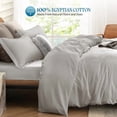 thumbnail image 3 of 500 TC 100% Egyptian Cotton Duvet Cover Zipper Closur Ultra Soft Durable and Fade Resistant Solid Pattern, 3 of 7