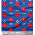 thumbnail image 1 of Soimoi Crepe Silk Fabric Floral & Bee Insects Decor Fabric Printed Yard 42 Inch Wide, 1 of 3