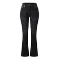 thumbnail image 4 of Bmisegm Jeans Décontractés pour Femme à Taille Mi-Haute Micro Évasée, Noir, TTG, 4 of 6