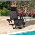 thumbnail image 1 of Gymax Fauteuil Inclinable Pliant Chaise Longue avec Coussin Porte-Gobelet Noir, 1 of 9