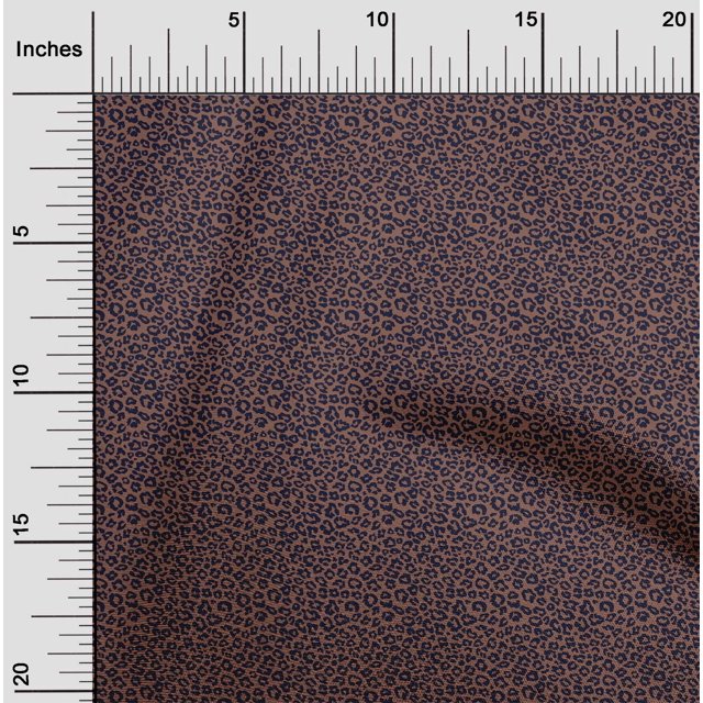 oneOone Tissu en Mousseline de Viscose Tissu à Imprimé Peau d'Animal Léopard au Mètre 42 Pouces de Large
