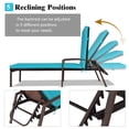 thumbnail image 4 of Gymax Adjustable Rattan Chaise Lounge Chair - Set of 1, Turquoise, 4 of 5