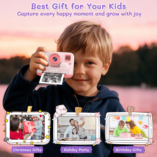 AWANFI Instant Print Camera Kids with 32G SD Card and Printing