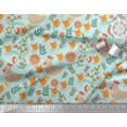 thumbnail image 3 of Soimoi Poly Georgette Fabric Leaves,Cock & Chick Cartoon Print Fabric by Yard 42 Inch Wide, 3 of 3