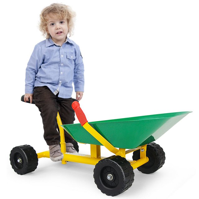 Gymax 8'' Heavy Duty Kids Ride-on Sand Dumper Front Tipping w 4 Wheels Sand Toy Gift