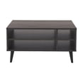 thumbnail image 4 of Table basse d'intérieur rectangulaire en bois d'ingénierie CorLiving Cole avec 4 étagères ouvertes, gris foncé, 4 of 9
