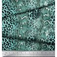 thumbnail image 2 of Soimoi Green Rayon Fabric Leopard & Snake Animal Skin Print Fabric by Yard 42 Inch Wide, 2 of 3