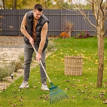 EGNMCR Kitchen Gadgets, Kitchen Accessories, Kitchen Utensils, Kitchen Tool Artificial Grass Rake Artificial Rake Rake For Leaves And Grass Rakes For Lawns Heavy Duty Stainless steel grass rake