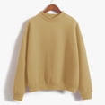 thumbnail image 2 of 2025 Chandails Molletonnés Unis pour Femme Chandail à Manches Longues pour Femmes Logo oneck Tricoté Décontracté Coton Col Rond Chandail Molletonné Uni Chandails Épais Automne Hiver Ample Grande Taille Chandails à Capuchon pour Femmes, 2 of 5