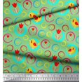 thumbnail image 3 of Soimoi Polyester Crepe Fabric Floral,Circle & Bird Artistic Print Sewing Fabric Yard 42 Inch Wide, 3 of 3