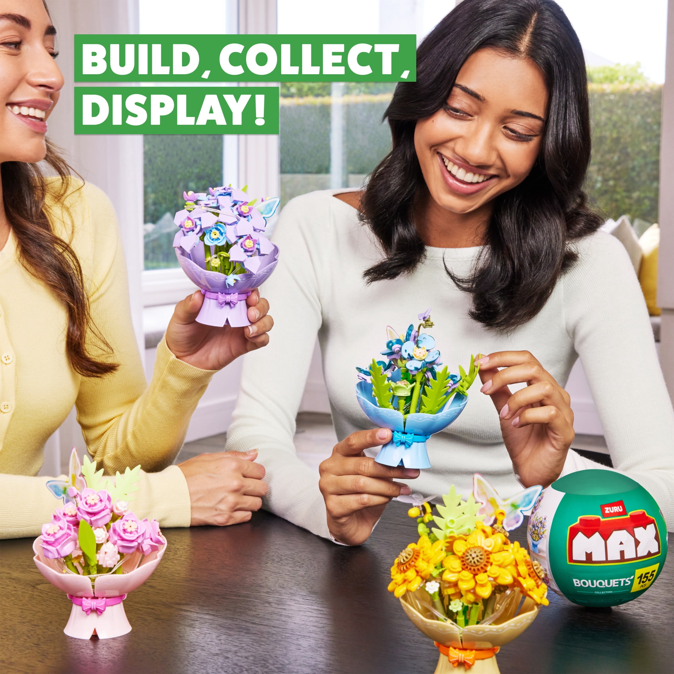 MAX BUILD MORE Premium Bricks LED Bouquets Building Collection (Bleu) de ZURU
