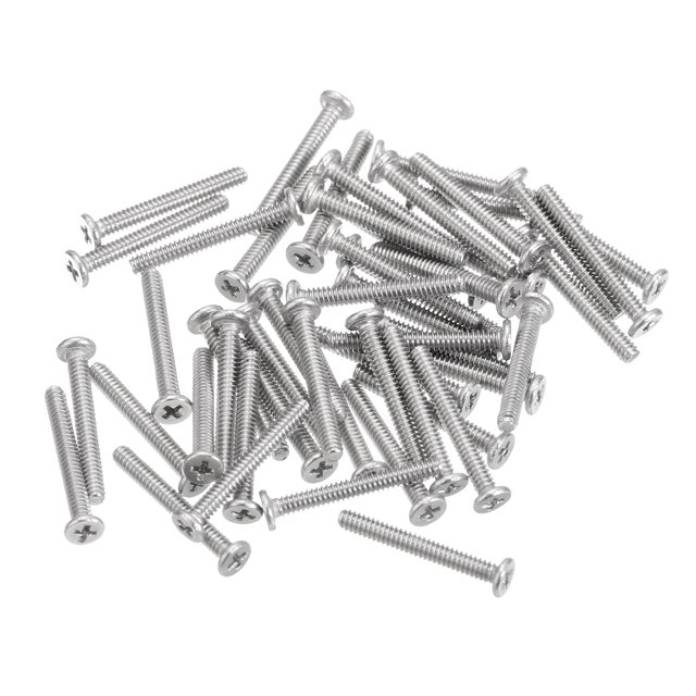 Unique Bargains M1.6x0.35x12mm Lot de 100 Vis Plates Rondes en Métal pour Machine à Entraînement Phillips