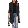 thumbnail image 2 of Awdenio Casual Women's Solid Three-Quarter Sleeve Button Tops Ladies Cardigan Coat, 2 of 5