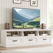 Ourlova 70in Mid Century Modern TV Stand for TVs up to 80" Entertainment Center with Storage Drawer and Shelves, TV Console Media Cabinet for Living Room
