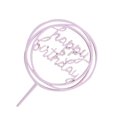thumbnail image 4 of Wweixi Round Happy Birthday Letter Cake Topper Handmade Cake Topper Acrylic DIY Cupcake Cake Smash Candle Party Handmade Stick, 4 of 9