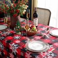 thumbnail image 4 of Christmas Tablecloth Rectangle, Plaid Table Cloth with Snowflake Decorations, Heavy Weight & Spillproof Table Cover for Dining, Party & Holidays (Snow Patterns, Rectangle, 60" x 84" (6-8 Seats)), 4 of 6