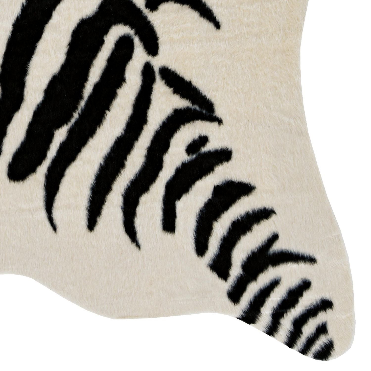 Faux Cowhide Rug, Ivory & Black Zebra Print