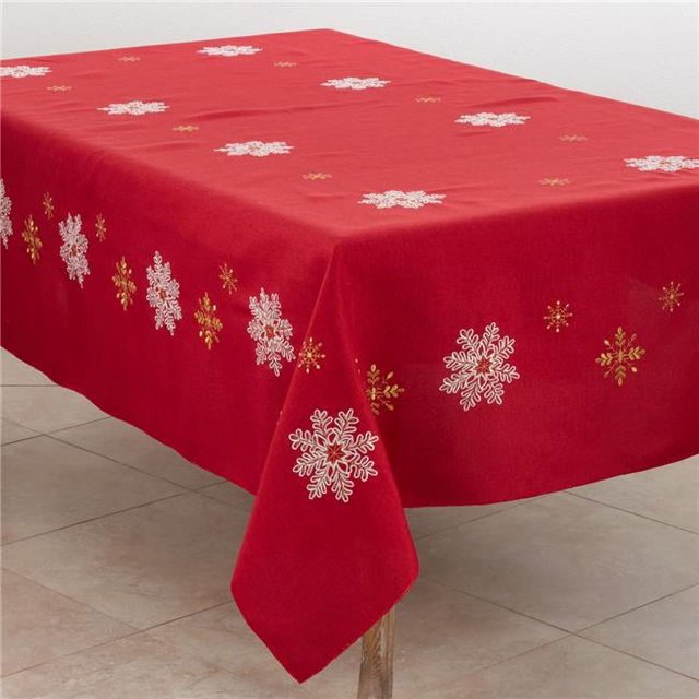 Saro Lifestyle 116.R70104B Nappe au Motif de Flocons de Neige 70 x 104 Po