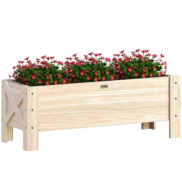 Outsunny 3.3 x 1.2 x 1.2 ft Garden Raised Bed Planter Grow Containers