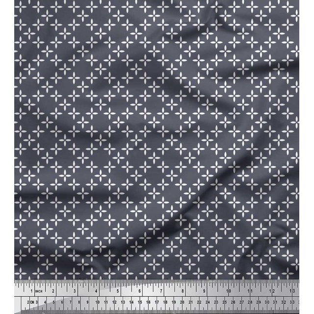 Soimoi Moss Georgette Fabric Floral Small Print Sewing Fabric Yard 42 Inch Wide