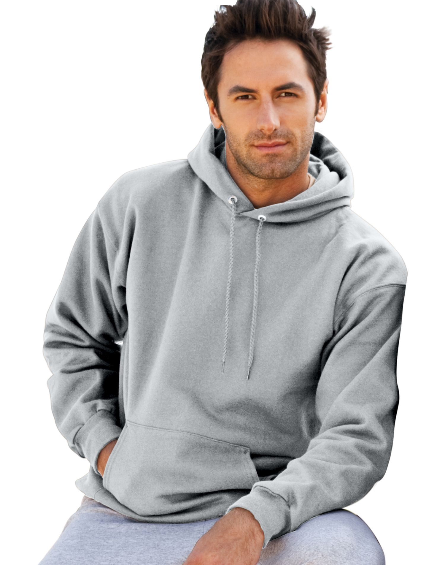 Hanes Ultimate Cotton Adult Pullover Hoodie Sweatshirt, S, Ash