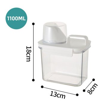 Airtight Detergent Dispenser with Measuring Cup, Washing Powder Dispenser