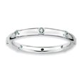 thumbnail image 1 of Bague Empilable en Argent Sterling Expressions Aigue-Marine Taille 9, 1 of 3