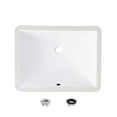 thumbnail image 2 of Stylish Undermount 18-1/4"L x 13"W White Porcelain Rectangular Bathroom Sink P-201, 2 of 10