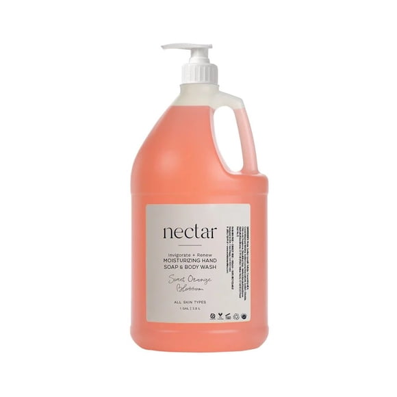Nectar Gel Douche et Savon pour les Mains Hydratant Fragrance : Arôme de Fleur d'Oranger Acidulé et Sucré 3,79 L Gallon 2/paquet