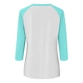 thumbnail image 4 of Timegard Womens Tops Plus Size Crewneck 3/4 Sleeve Color Block Comfy Tshirts Fall Casual Loose Tops, 4 of 7