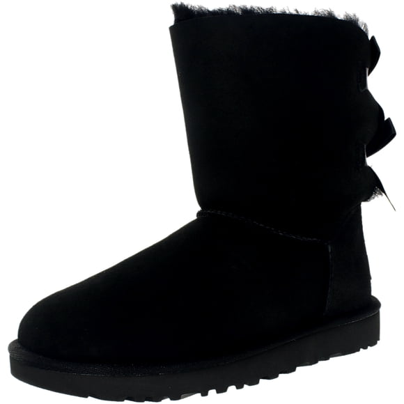 Ugg Women's Bailey Bow II Black Ankle-High Suede Boot - 6M