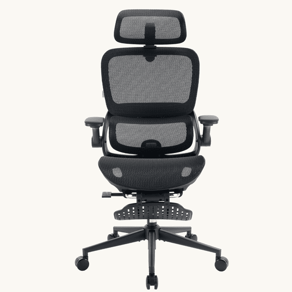 Sihoo B100 Pro Chaise de Bureau avec Repose-Pieds, Chaise Ergonomique avec Soutien Lombaire Adaptatif, Appui-Tête Grand 3D, Accoudoirs Relevables à 360°, Adulte, Bureau à Domicile, Noir