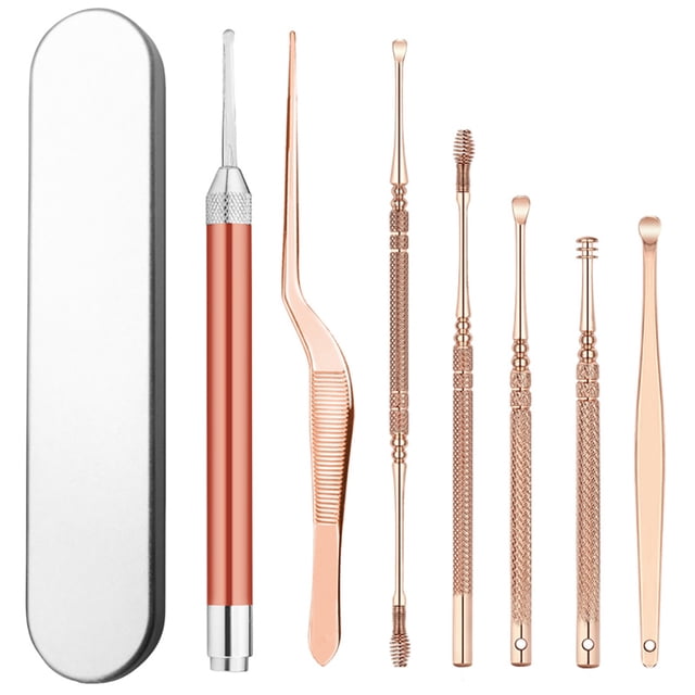 Ear Tweezer Kit Light up Ear Cleaning Tool Ear Cleaning Tweezers Kit with Case