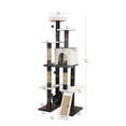 thumbnail image 4 of Vibrant Life 6-Lvl 65" Large Cat Tree with Condo,Jute Scratching Posts,Ramp,Hammock, Off-white/Brown, 4 of 7