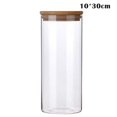 thumbnail image 2 of Bouteille de Rangement de Cuisine en Verre Transparent Cylindre Haut avec Couvercle, 2 of 5