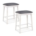 thumbnail image 1 of Costway 2 PCS 24" Counter Height Bar Stools Backless Bar Stools with Faux Leather Cover White&Gray, 1 of 8