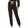 thumbnail image 4 of Ersazi Pyjamas pour Femmes Mode Féminine Col Rond Manches Longues Ensemble Chandail en Molleton et Pantalon en Liquidation Noir G, 4 of 5