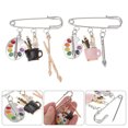 thumbnail image 4 of 2 Pcs Pinceaux Broches en Alliage Épingles à Seins Artistes Chic Broches à Revers, 4 of 8