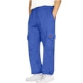 thumbnail image 2 of YOIAVAIOY Cargo Sweatpants for Men Baggy Plus Size Drawstring Sweatpants Gym Workout Pants with Pocket Blue S, 2 of 7