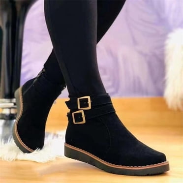 LSLJS Bottes en Cuir pour Femmes Talons Hauts Bottines d'Hiver pour Femmes Chaussures, Bottines et Bottillons pour Femmes, Bottes pour Femmes