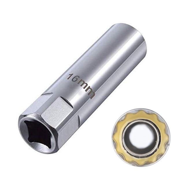 Thin Wall Magnetic 14mm Spark Plug Socket Wrench 12Point Drive I4 K8J9 38in