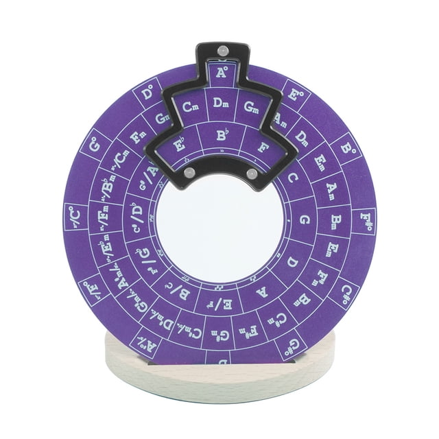Tignapoo Roue de Cercles des Quintes en Alliage d'Aluminium pour Théorie Musicale, Tableau de Progression des Accords, Outil d'Apprentissage de la Guitare avec Base Antidérapante, RMT-A2P en Violet, Gris Ou Noir