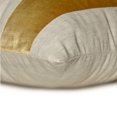 thumbnail image 2 of The HomeCentric Decorative Gold Pack of 2, 26x26 inch (65x65 cm) Euro Size Shams, Velvet & Linen Patchwork Euro Shams For Sofa, Striped Pattern Modern Style Easter - Velvet Band Gold, 2 of 5